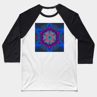 Psychedelic Hippie Blue Pink and Purple Baseball T-Shirt